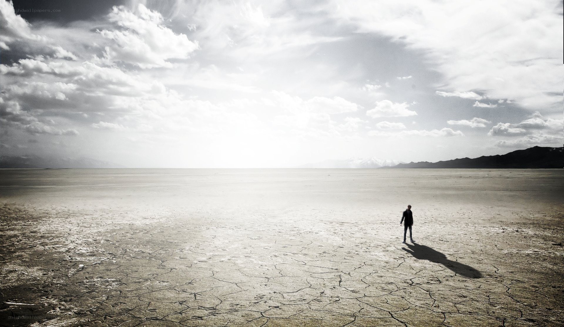lonely figure in desert