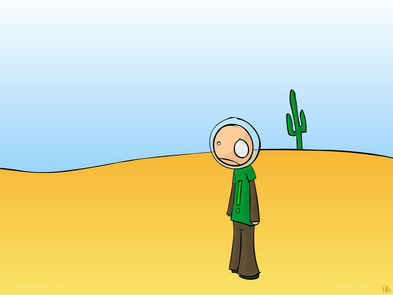 lonely figure in desert