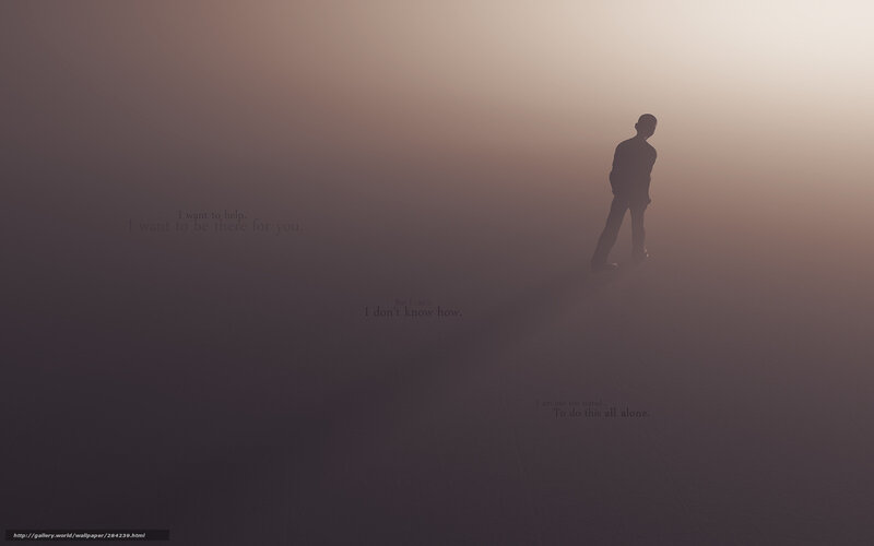 lonely figure in fog