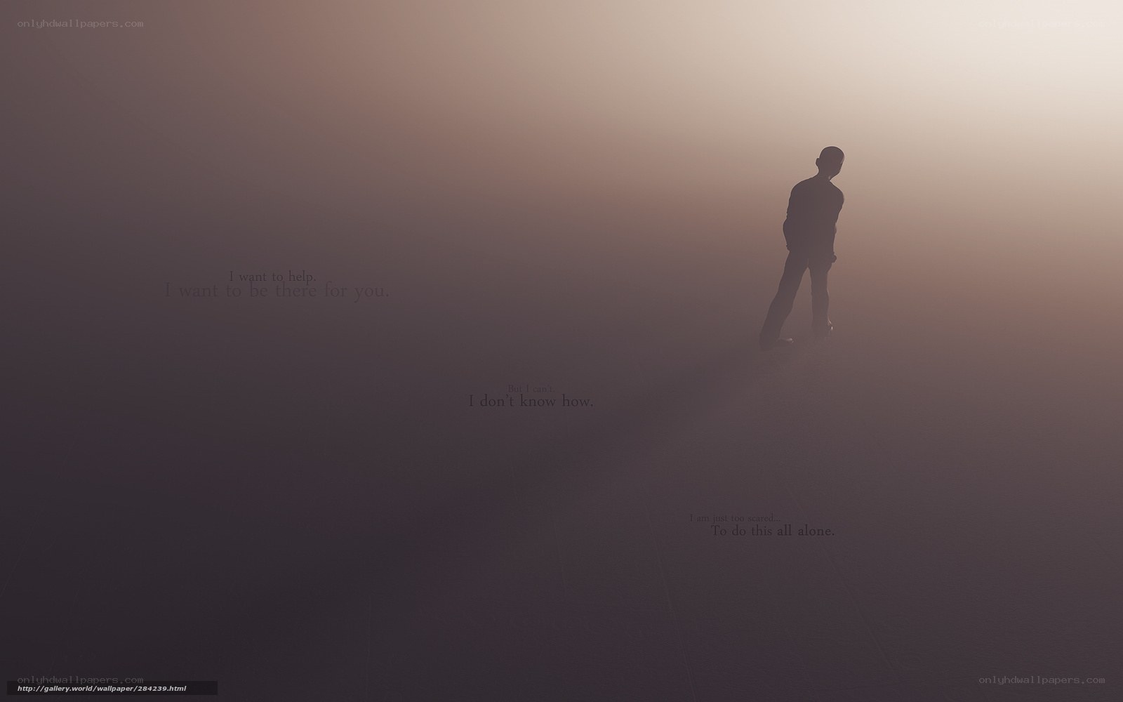 lonely figure in fog