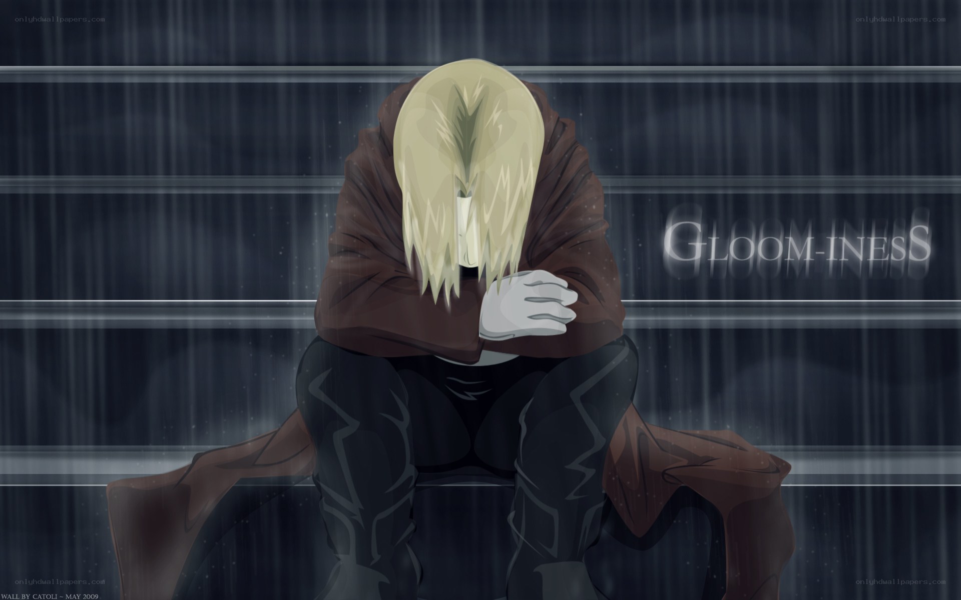 lonely figure in rain