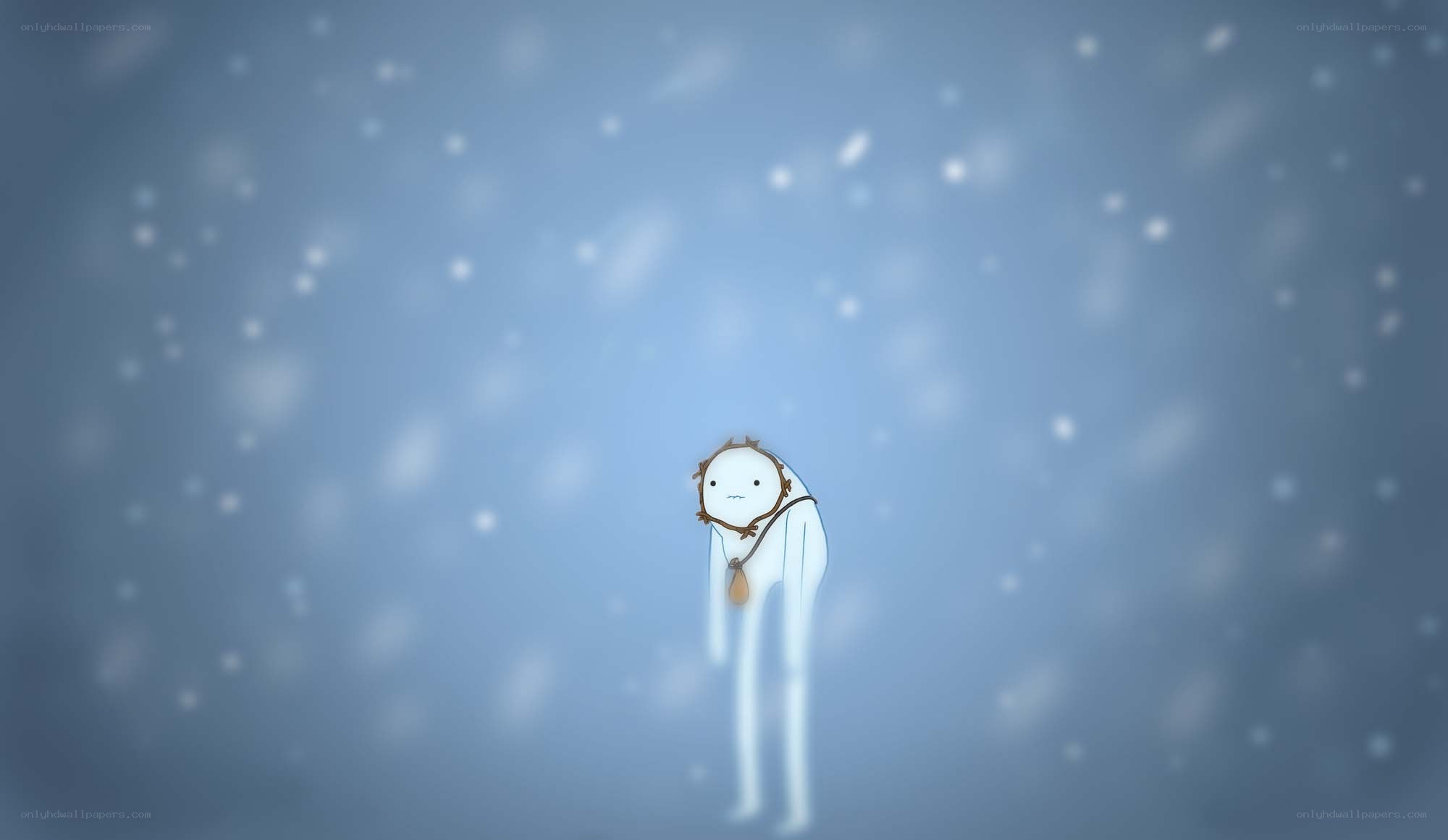 lonely figure in snowstorm