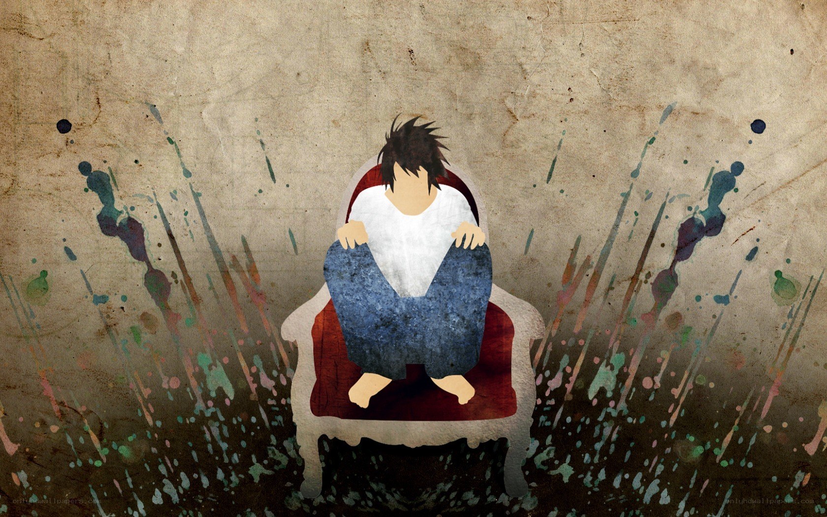lonely figure on a chair