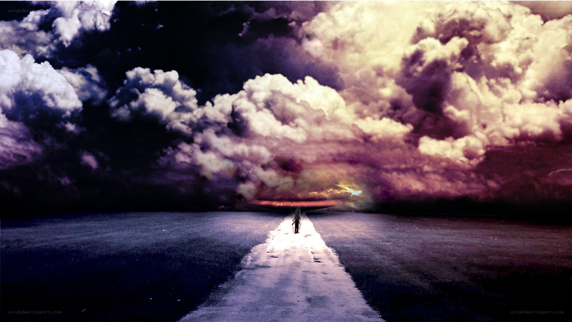 lonely figure on a path