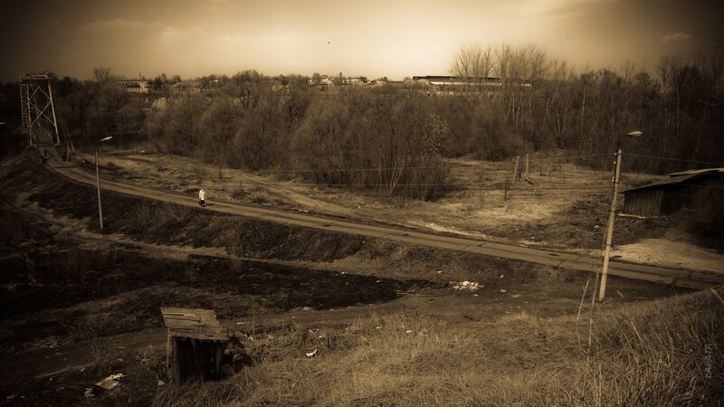 lonely figure on a rural road