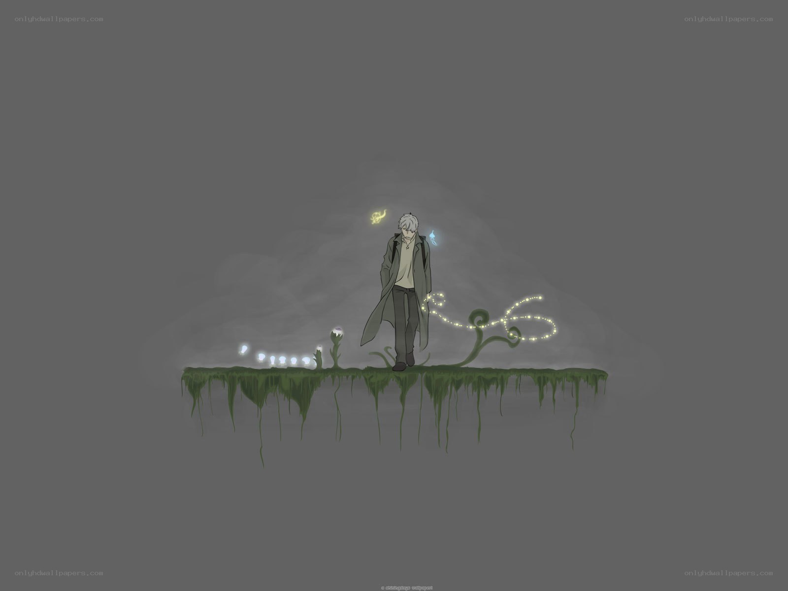 lonely figure on floating island
