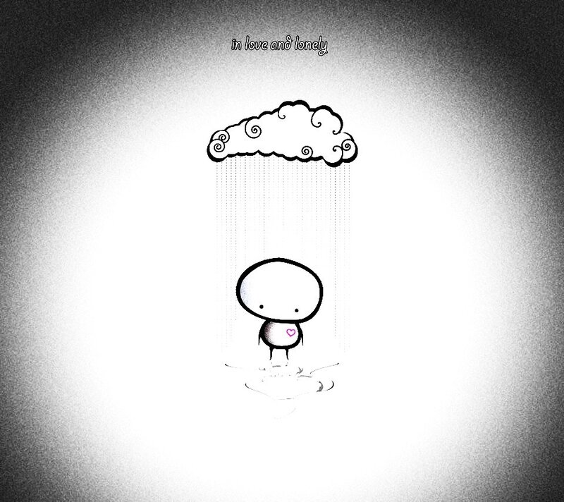 lonely figure under a cloud