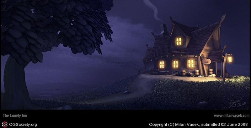 Lonely Inn at Night