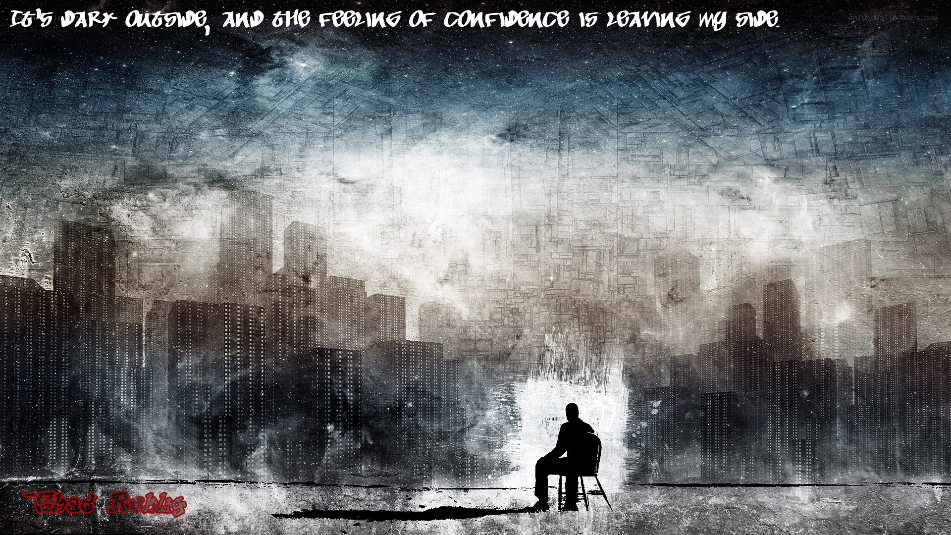 lonely man in dark city