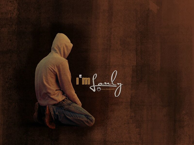 lonely person in hoodie