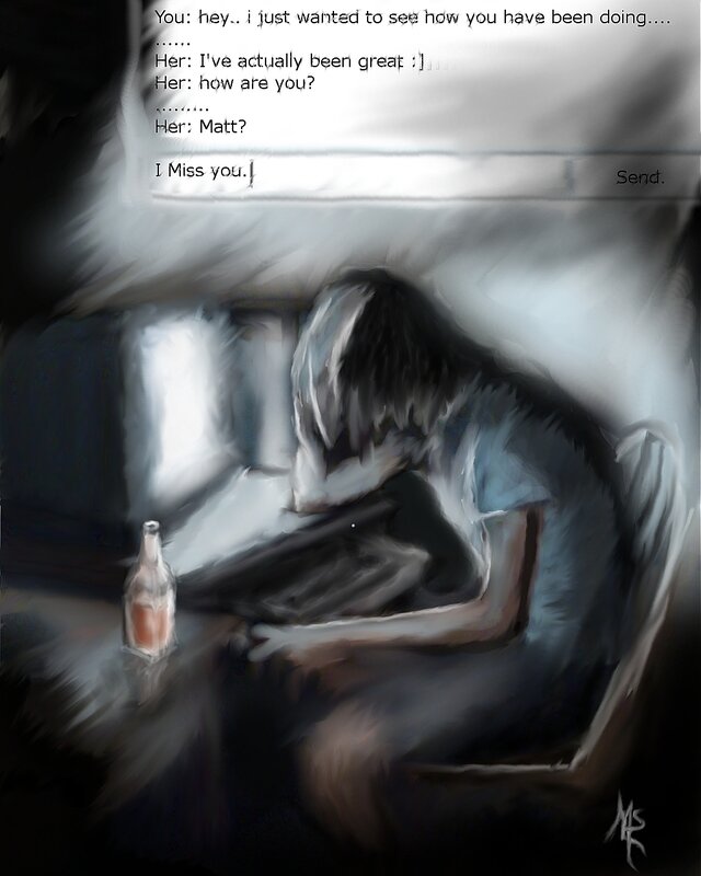 lonely person texting