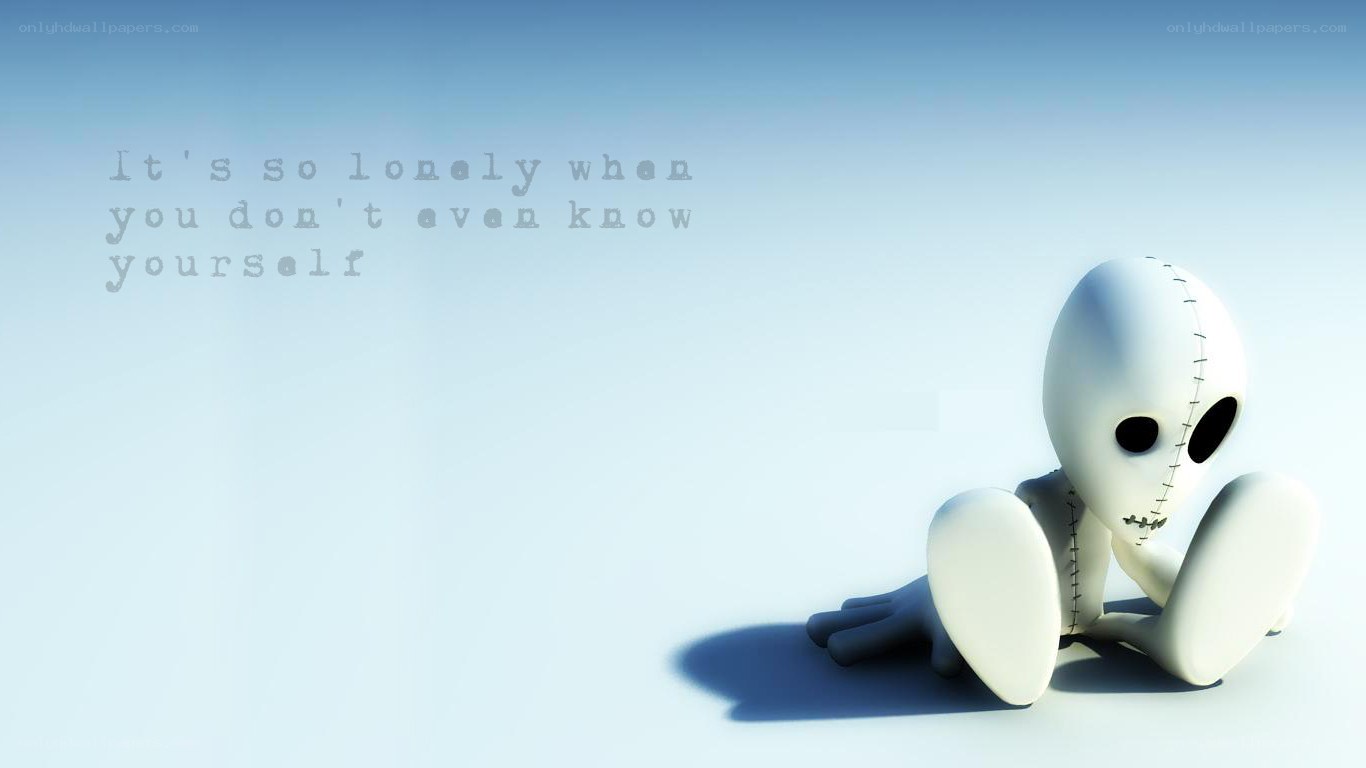 lonely stitched figure