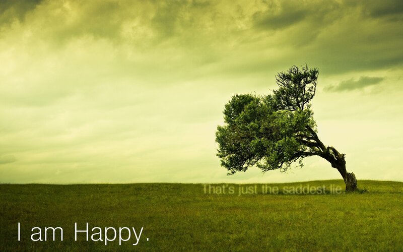 Lonely Tree on Hill — Green