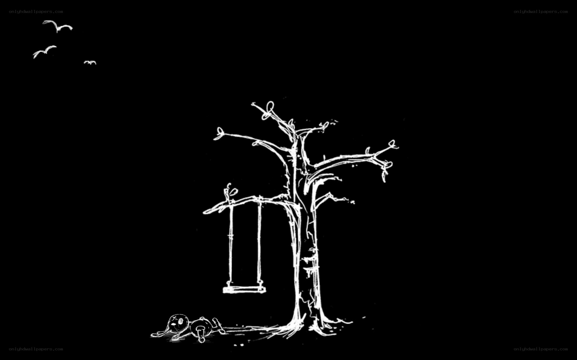 lonely tree with swing