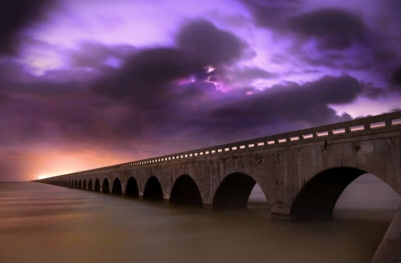 Long Arched Bridge — Purple