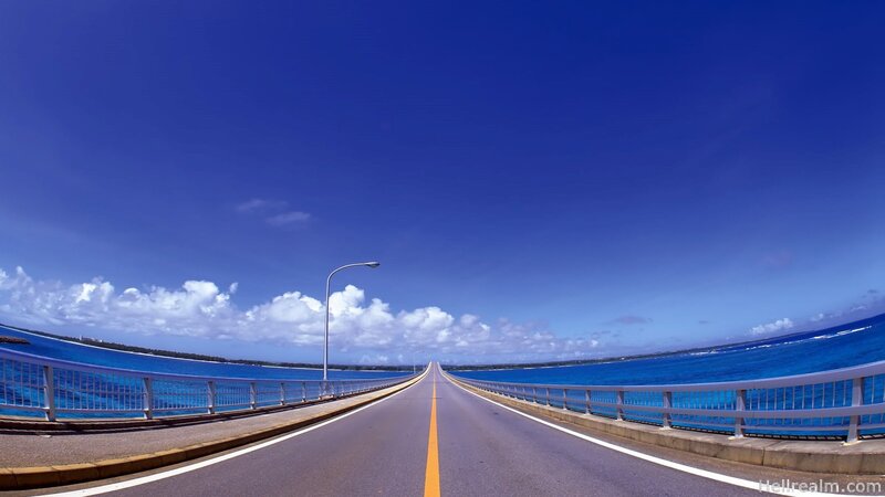 Long Bridge over Ocean — Blue