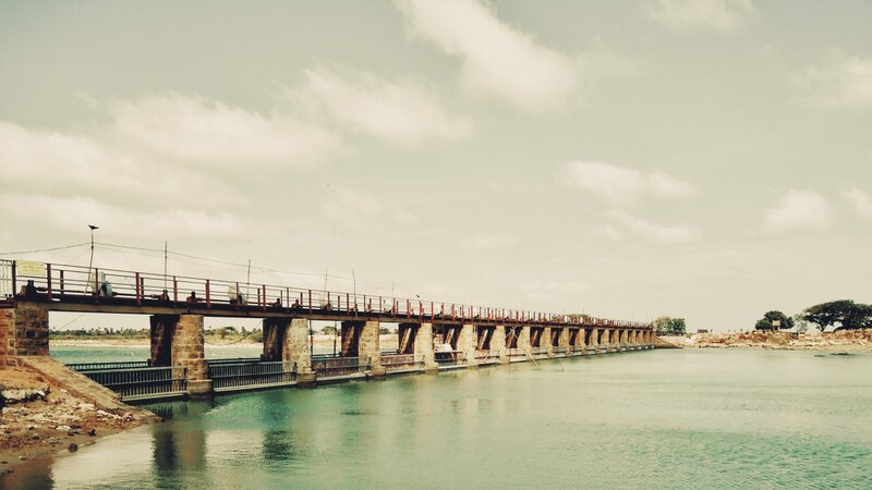 Long Bridge over River — Green