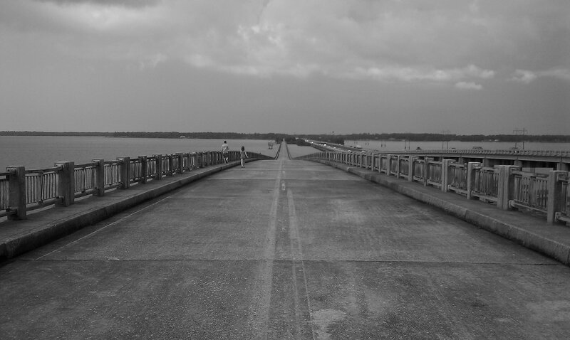 Long bridge over water