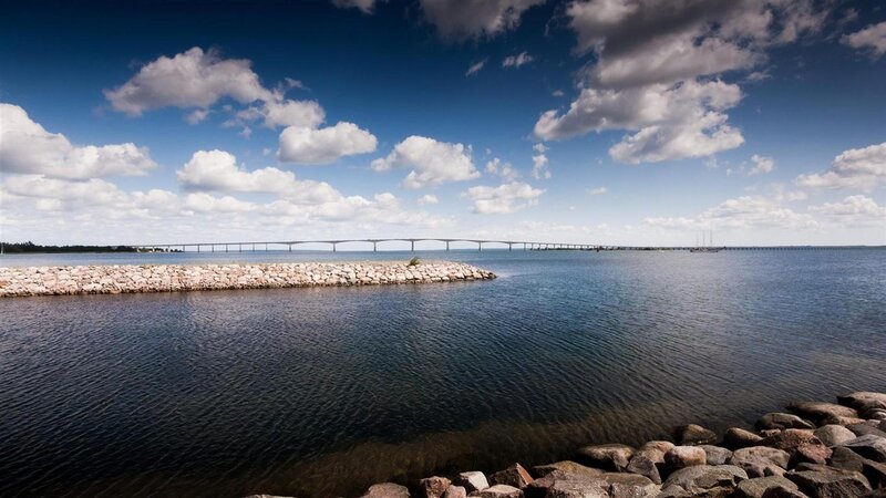 Long Bridge over Water — Blue, Serene