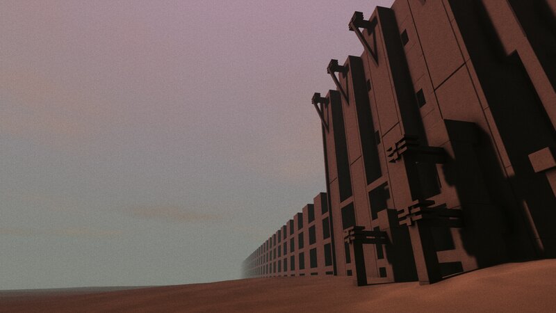Long Building in Desert