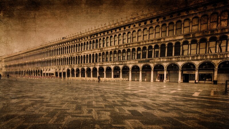 Long Building in Square