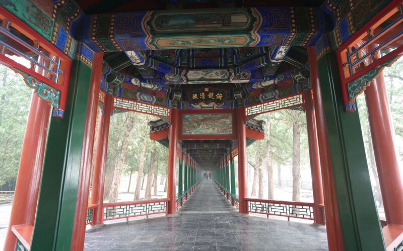long corridor in a traditional Chinese garden