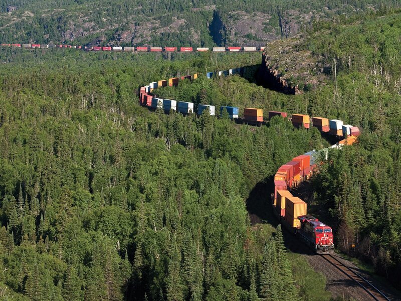 Long Freight Train — Green, Serene, Afternoon