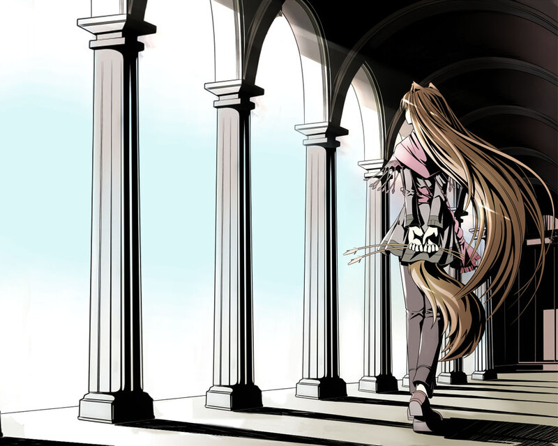 Long-haired Character in Corridor