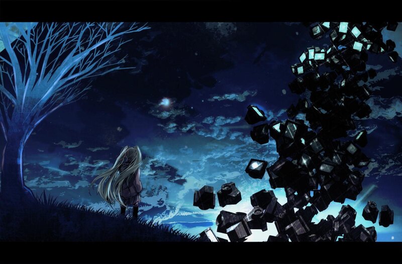 Long-haired Girl on Hill