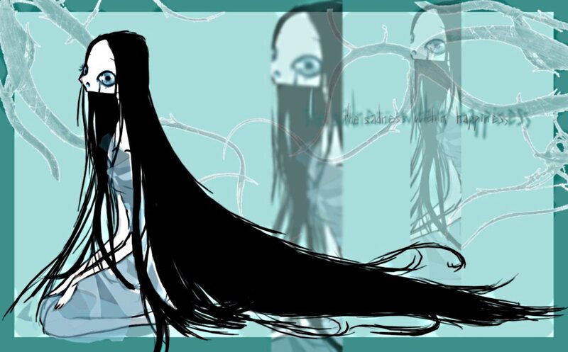 Long-haired Girl with Blue Eyes