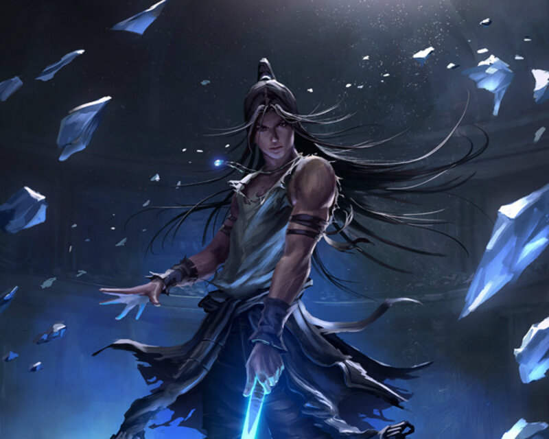 Long-haired Warrior with Sword