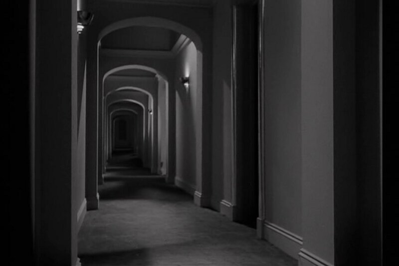 long hallway with arches