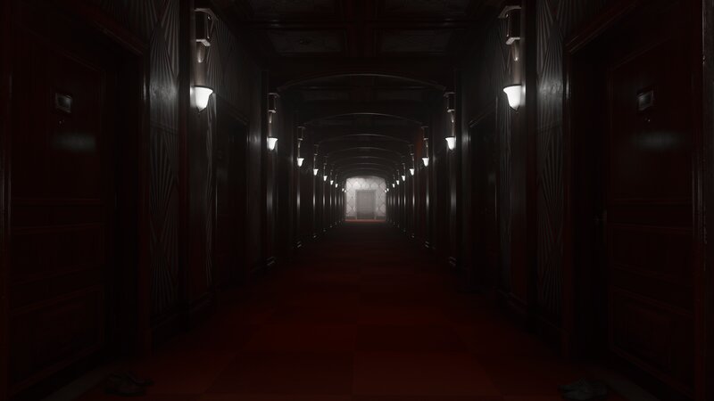 Long Hallway with Doors