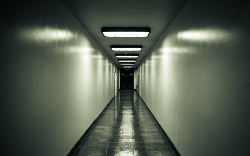 Long Hallway with Lights