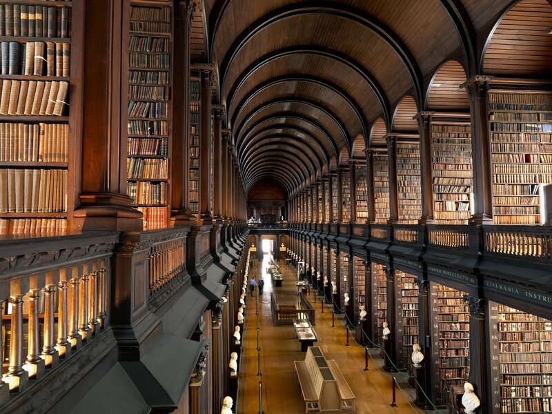 Long Library Hall — Brown, Serene, Afternoon