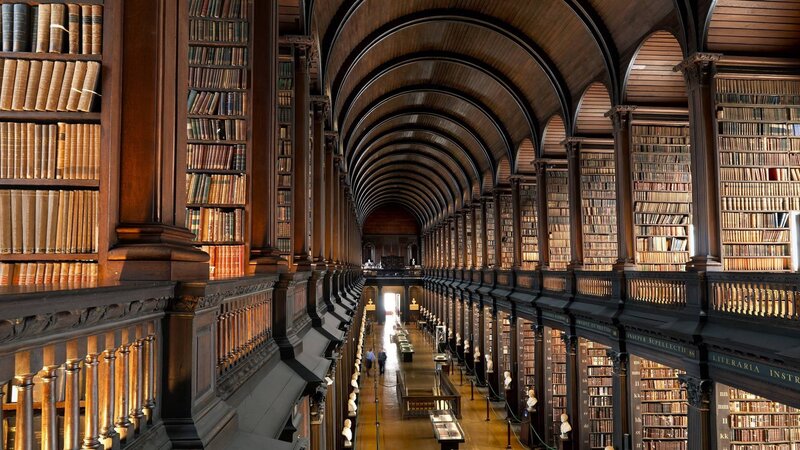 Long Library Hall — Brown, Serene, Photograph