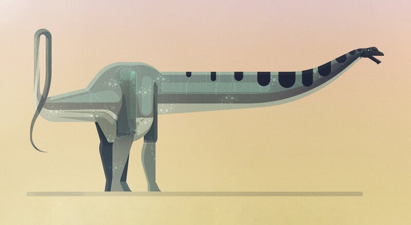Long-necked Dinosaur — Beige