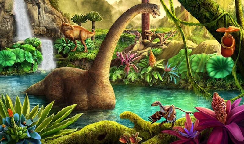 Long-necked Dinosaur in Water