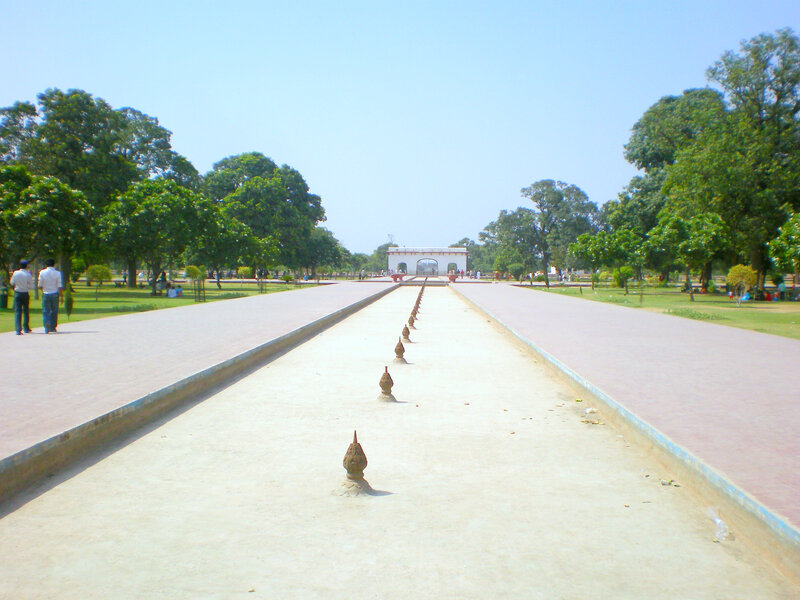 long pathway in a park