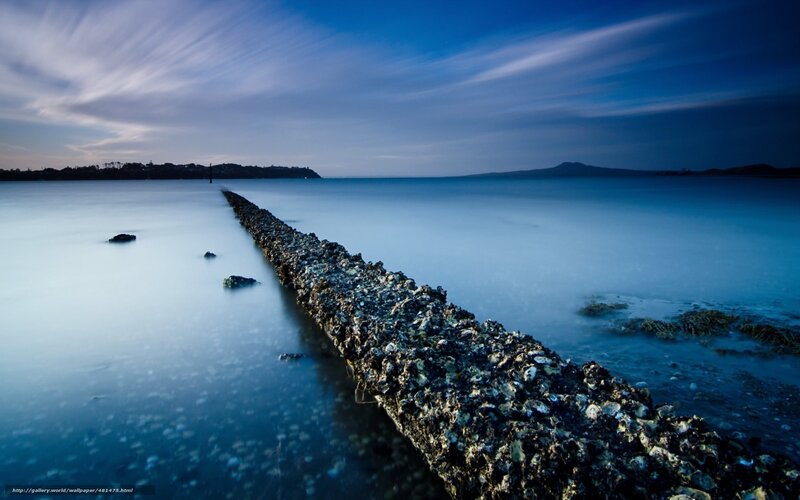 Long pier at twilight