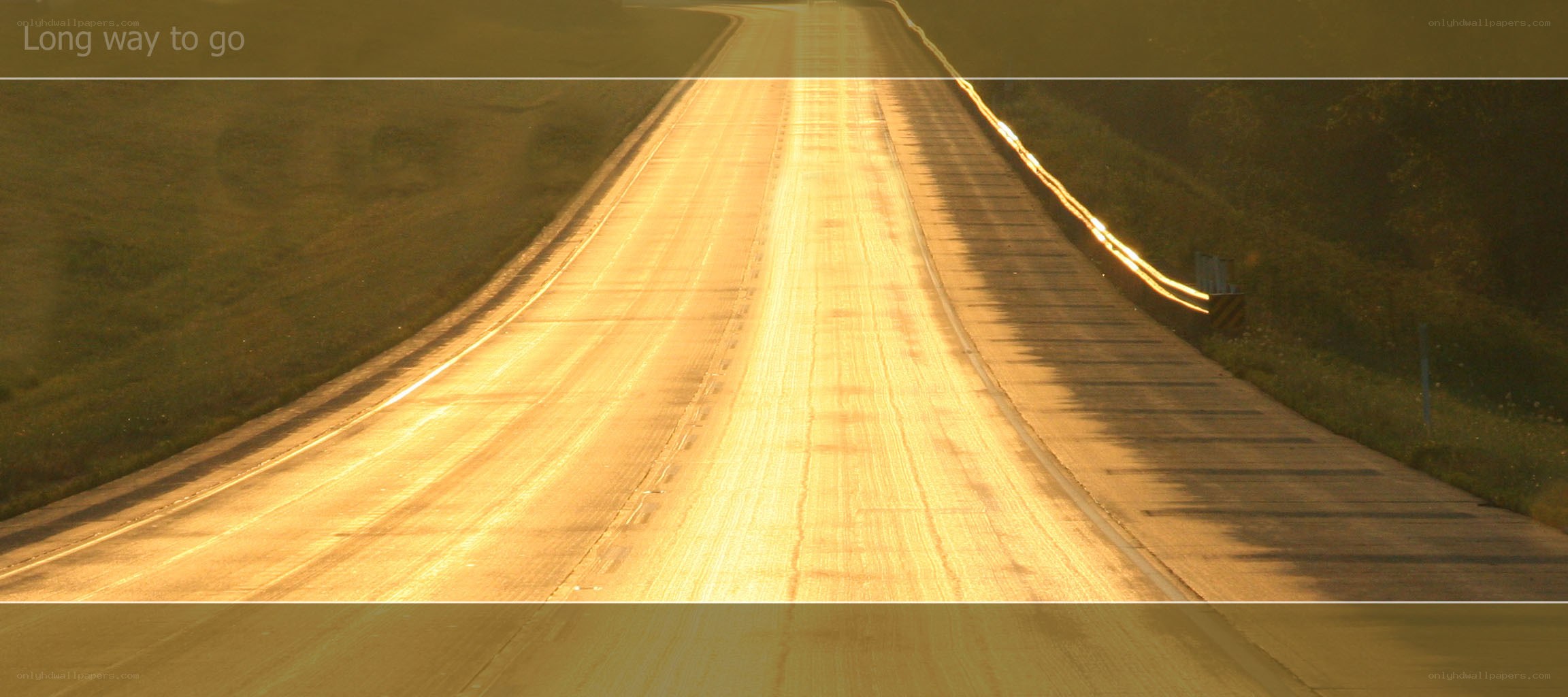 Long road at golden hour