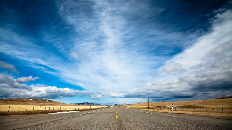 Long Road in Open Fields — Blue
