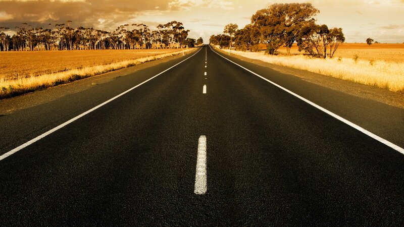 Long road stretching into the horizon
