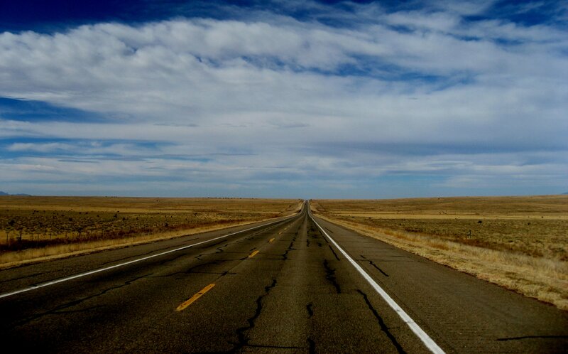 Long road through open plains