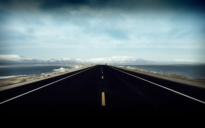 Long road to snowy mountains