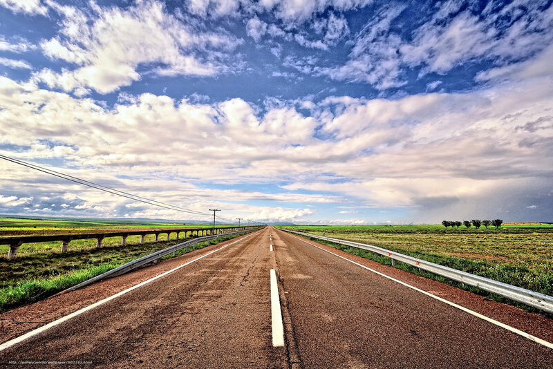 Long Road under Cloudy Sky — Blue