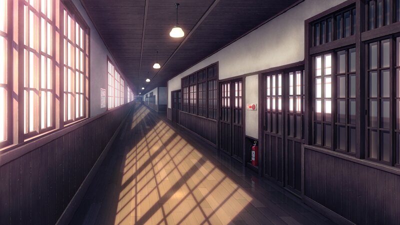 Long School Hallway