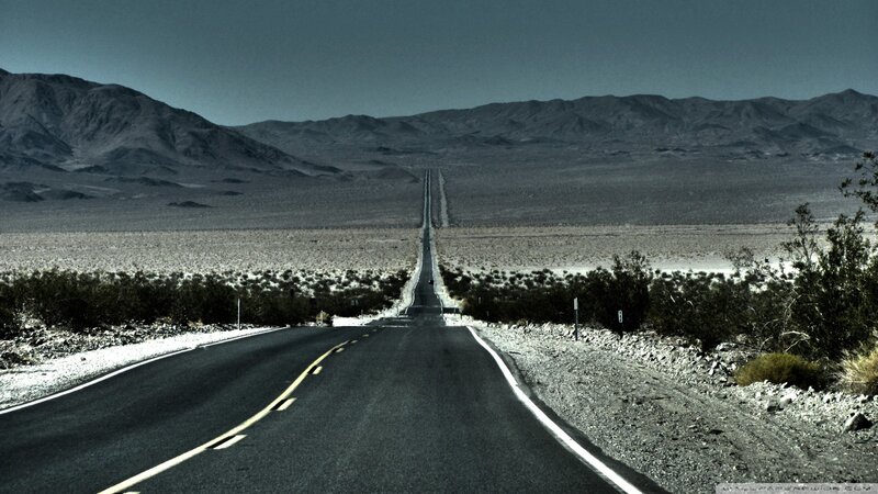 Long Straight Road — Gray, Dramatic