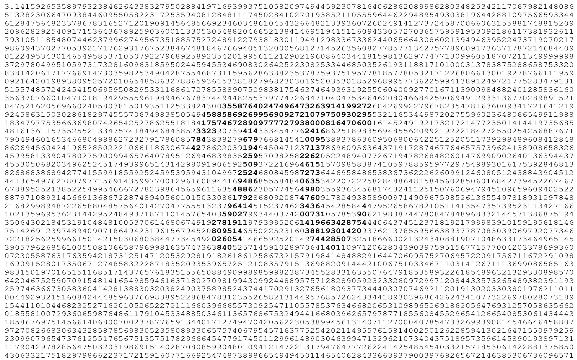 long string of numbers