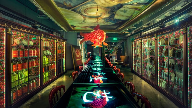 Long Table with Fish Lantern